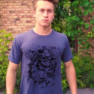 DISNEY Embellished Gray Cotton Size S T-Shirt